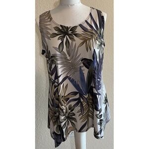 Pretty Woman Floral Print‎ Sleeveless Tank Top Women's Medium